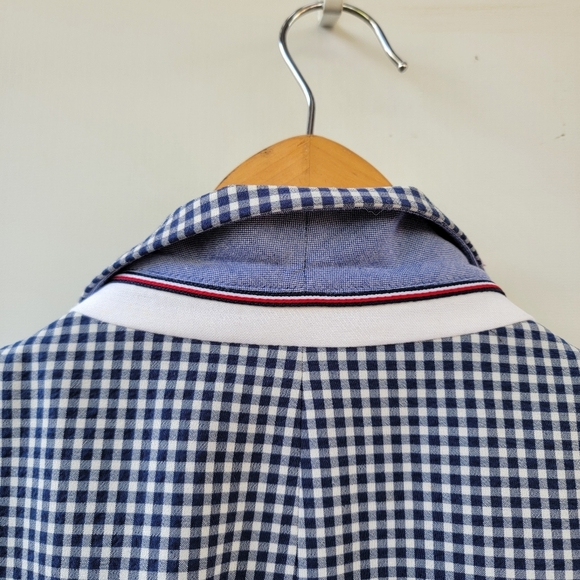 Tommy Hilfiger Navy Blue Gingham Checkered Sports Coat 44R Blazer Preppy Jacket - Picture 8 of 16